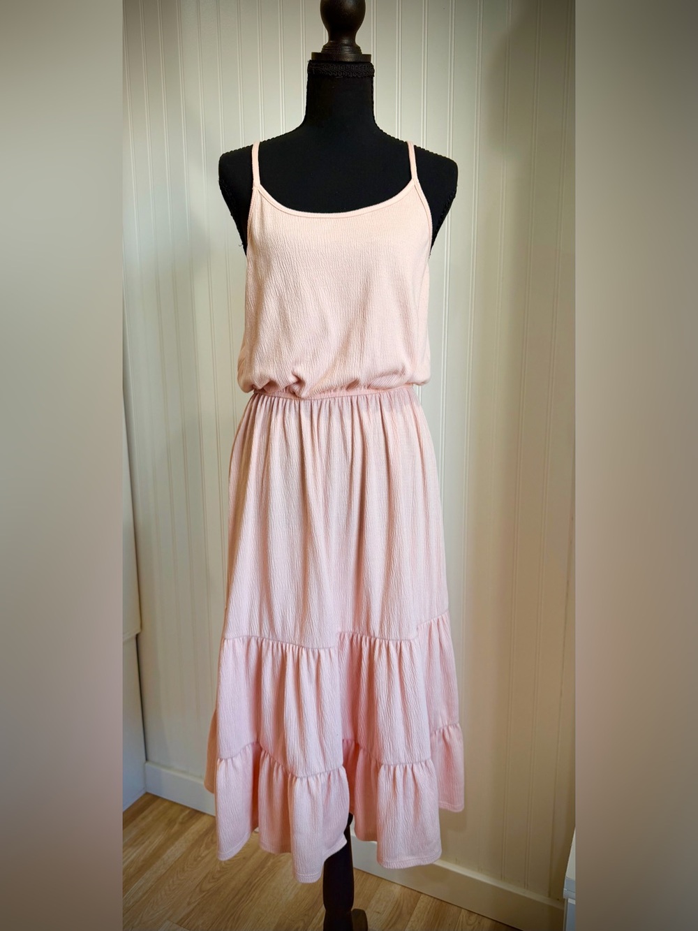 Knox Rose Pale Pink Tiered Maxi Sundress